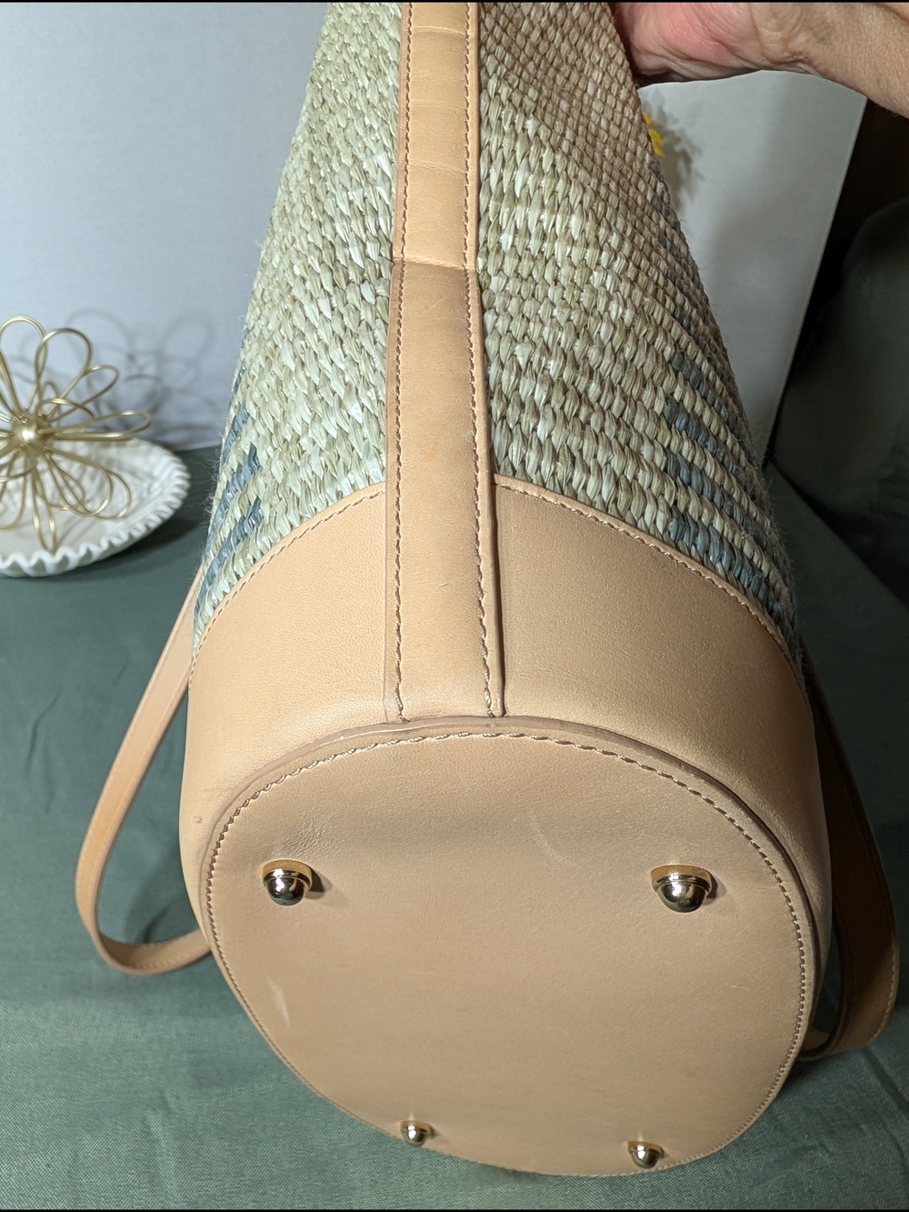 BRAHMIN Woven Tote with Vachetta Leather Trim - Picture 13 of 16